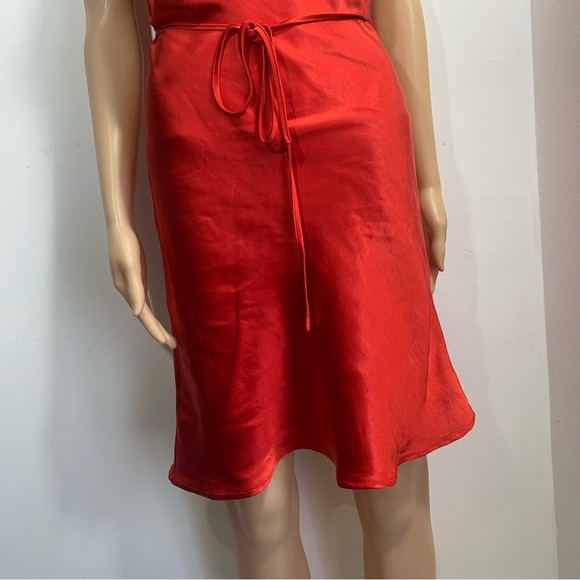 Motel Rocks Paiva Slip Dress Satin Red Straps Mini Short Size Medium UK Size 12 - Picture 9 of 15